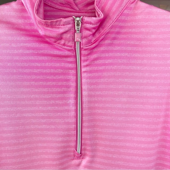 PGA TOUR APPAREL ~ Pink Sleeveless Tonal
Stripe Mock Collar Top ~ Size Small - Picture 6 of 9